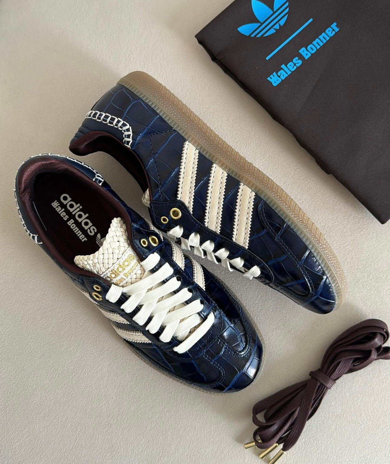 Wales Bonner X Adidas Originals Samba 'Collegiate Navy Night Red'