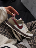 Nike Dunk Low Retro Khaki Team Red Pearl White