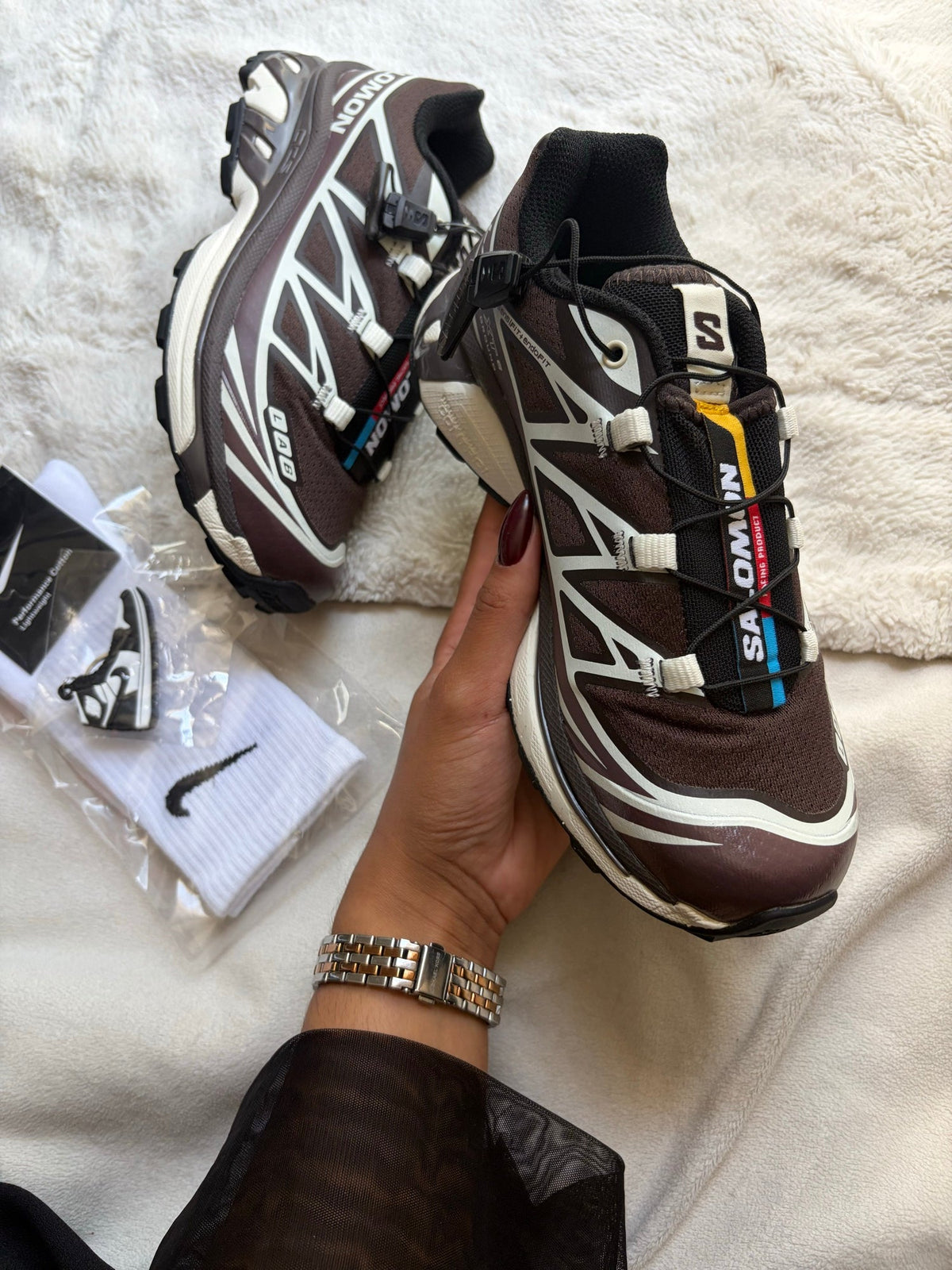 Salomon XT-6 chocolat, détail semelle
