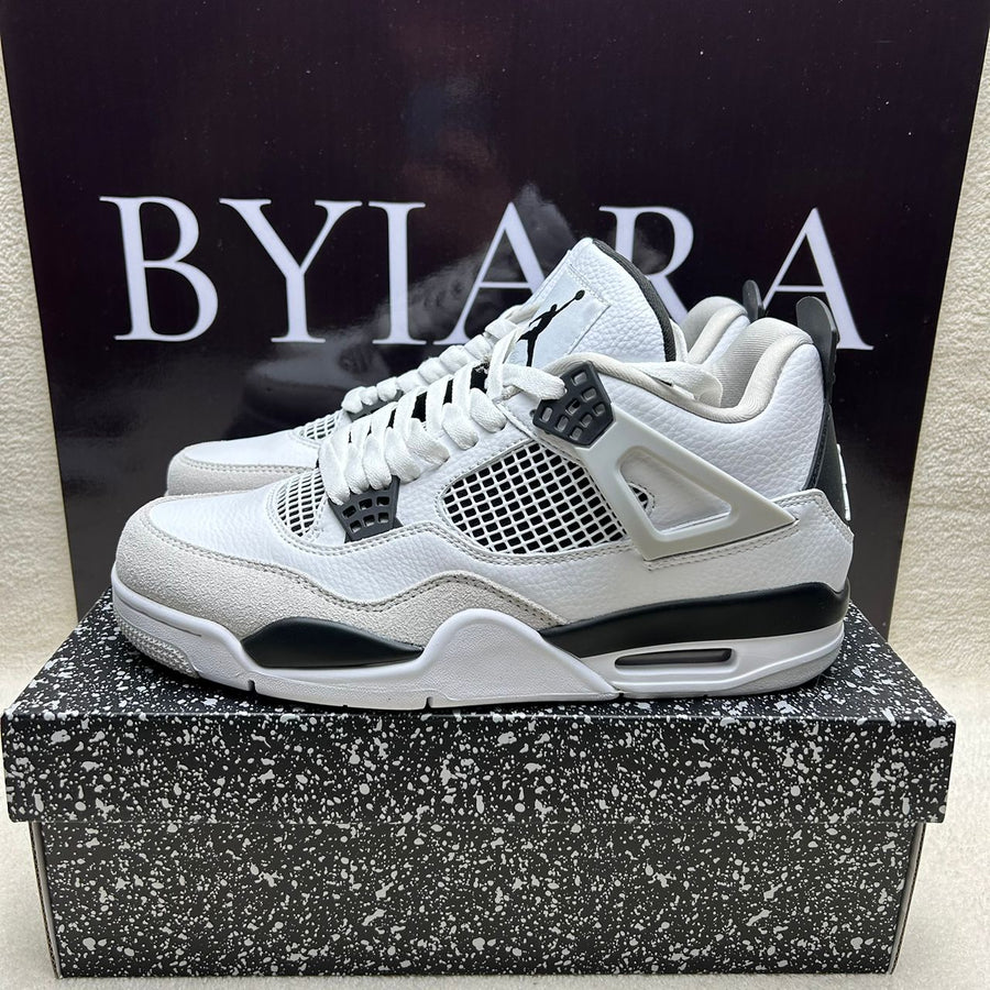 Jordan Retro 4 White Black Military